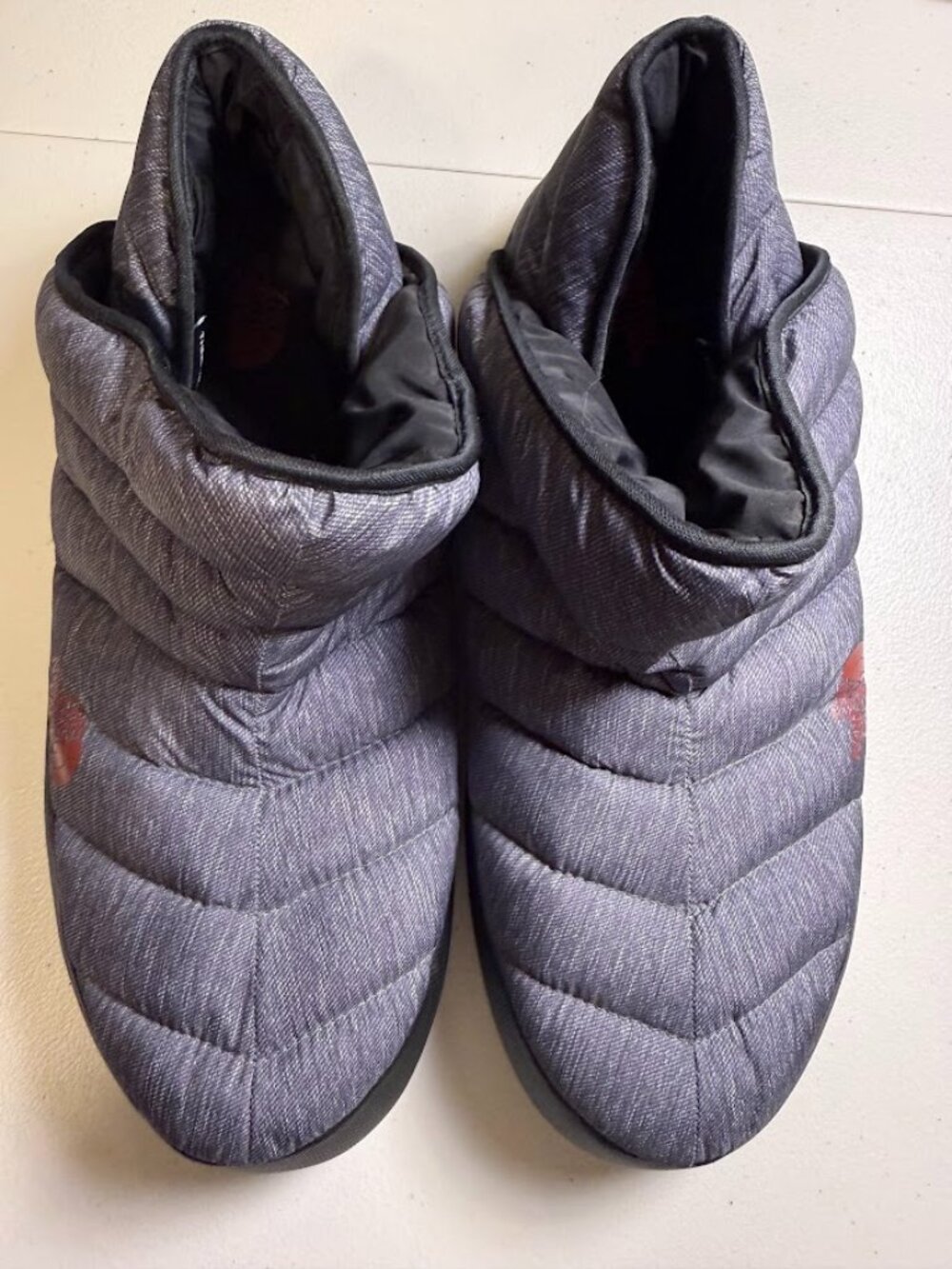 The North Face ThermoBall Traction Bootie Mens 13 Grey Quilted Slippers Camp